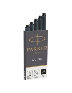 RECAMBIO PLUMA PARKER LARGA CAJA DE 5 UNIDADES NEGRO NEWELL 1950382 (5)