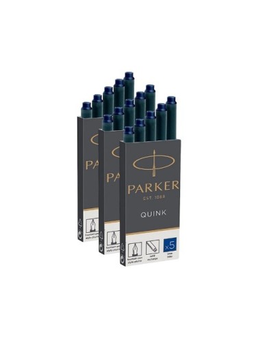 RECAMBIO PLUMA PARKER LARGA CAJA DE 5 UNIDADES AZUL NEWELL 1950384 (5)