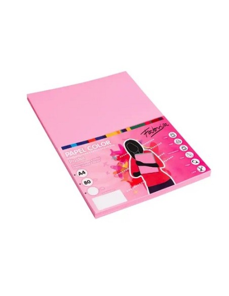 PAPEL A4 80GR 100H COLOR ROSA FABRISA 15615
