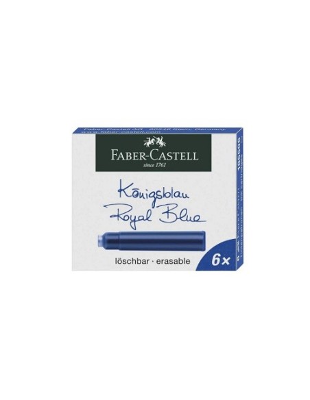 RECAMBIO DE PLUMA 6 CARTUCHOS AZUL REAL FABER CASTELL 185506