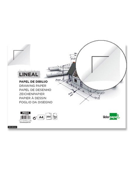 LAMINA DE  DIBUJO LINEAL A4 CON RECUADRO PAQ/DE 250H 150GRS CSUR 16795 POR UNIDAD
