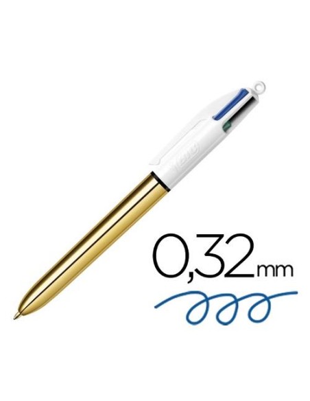 BOLIGRAFO BIC 4 COLORES SHINE ORO 982878 (12)