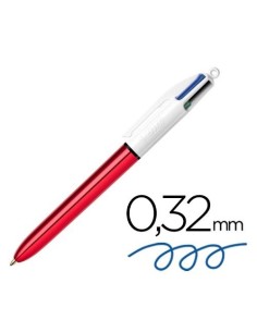 BOLIGRAFO BIC 4 COLORES SHINE ROJO 982877 (12)