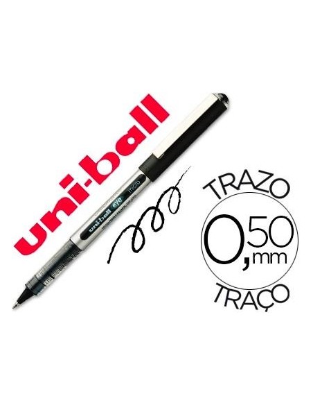BOLIGRAFO ROLLER BALL EYE MICRO 0.5 mm NEGRO UB-150 UNIBALL 534081000 (12)