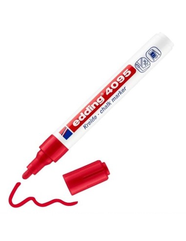 ROTULADOR EDDING 4095 TIZA LIQUIDA PUNTA REDONDA ROJO 4095-002 (10)