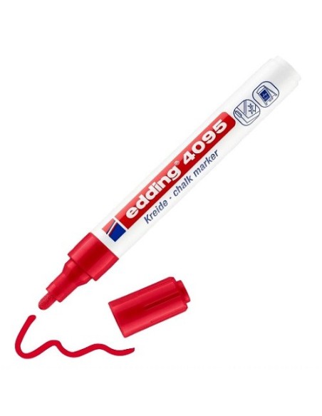 ROTULADOR EDDING 4095 TIZA LIQUIDA PUNTA REDONDA ROJO 4095-002 (10)