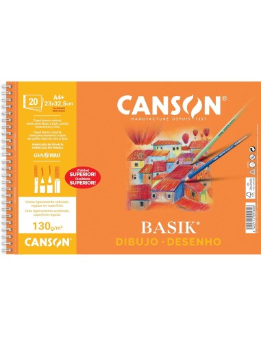 BLOCK DIBUJO A4+ CANSON C/RECUADRO 20H 130GRS C200408061/C400110485