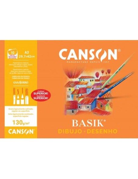 PACK LAMINAS DIBUJO A4+ CANSON C/RECUADRO 130GR C200406346/C400110487