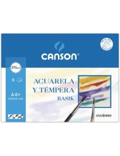 PACK LAMINAS DE DIBUJO A4+ CANSON  ACUARELA 6H 370GRS  FILA 200406347 / 400110488