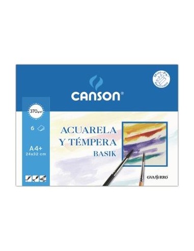 PACK LAMINAS DE DIBUJO A4+ CANSON  ACUARELA 6H 370GRS  FILA 200406347 / 400110488