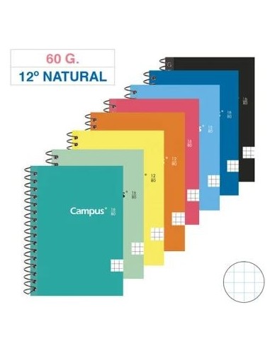 CUADERNO  ESPIRAL 12º CUADRICULA  TAPA BLANDA 60G 80H MAKRO 001141 (8) GRAFOPLAS 37003899