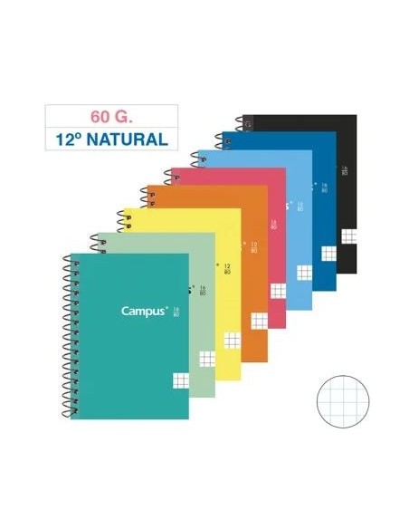 CUADERNO  ESPIRAL 12º CUADRICULA  TAPA BLANDA 60G 80H MAKRO 001141 (8) GRAFOPLAS 37003899