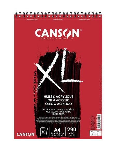 BLOCK DE DIBUJO A4 CANSON XL OLEO Y ACRILICO GUARRO FILA C400110401