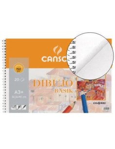 BLOCK DIBUJO A3+ CANSON ESPIRAL LISO 20H 150GRS  FILA 200400694
