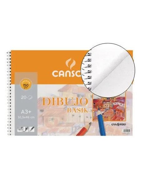 BLOCK DIBUJO A3+ CANSON ESPIRAL LISO 20H 150GRS  FILA 200400694