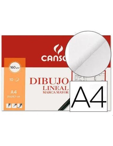PACK LAMINAS DE DIBUJO LINEAL A4 CANSON 10H 160GRS FILA 200409784