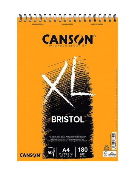 BLOCK DE DIBUJO A4 CANSON GUARRO XL BRISTOL 180G FILA C31078A021