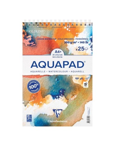 BLOCK A4 AQUAPAD ESPIRAL 25H 300 GR EXACLAIR 976103C