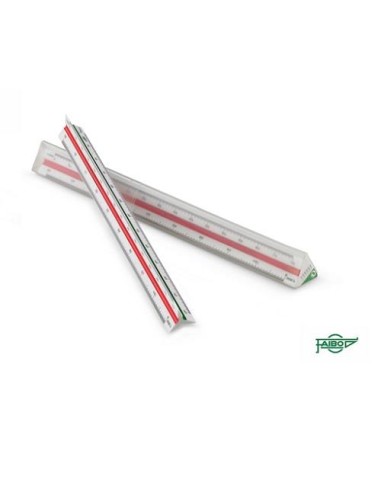 ESCALIMETRO  PLASTICO 30CM ESCALA 1:100/1:200/1:250/1:300/1:400/1:500 FAIBO 275E