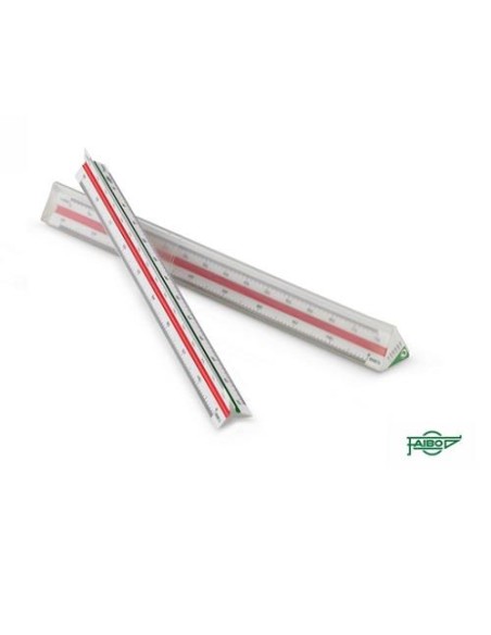 ESCALIMETRO  PLASTICO 30CM ESCALA 1:100/1:200/1:250/1:300/1:400/1:500 FAIBO 275E