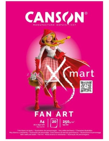 BLOCK PAPEL A4 CANSON XSMART PARA ILUSTRACION 250GR 20H C32250P001