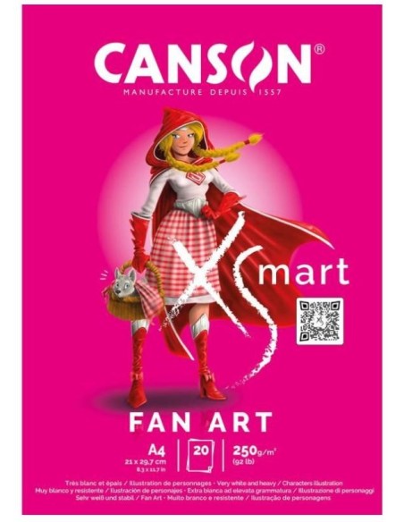 BLOCK PAPEL A4 CANSON XSMART PARA ILUSTRACION 250GR 20H C32250P001