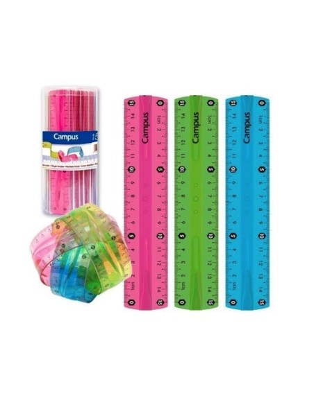 REGLA PLASTICO 15CM FLEXIBLE CAMPUS MAKROPAPER 600365