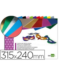 BLOCK DE MANUALIDADES CARTULINA METALIZADA LIDERPAPEL 10 HOJAS CSUR 50334