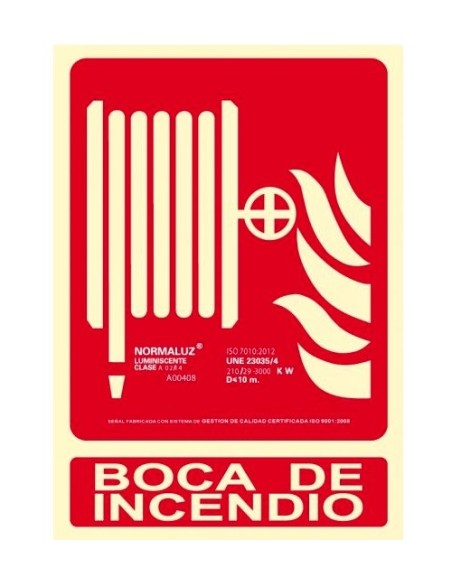 PLACA BOCA INCENDIO PLASTIC FOTOLUMINISCENTE CLASE B A2000 6171-03H RJ