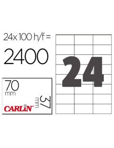 ETIQUETAS AUTOADHESIVAS CARLIN A4 DE 70X37 C/100  REF. 15305
