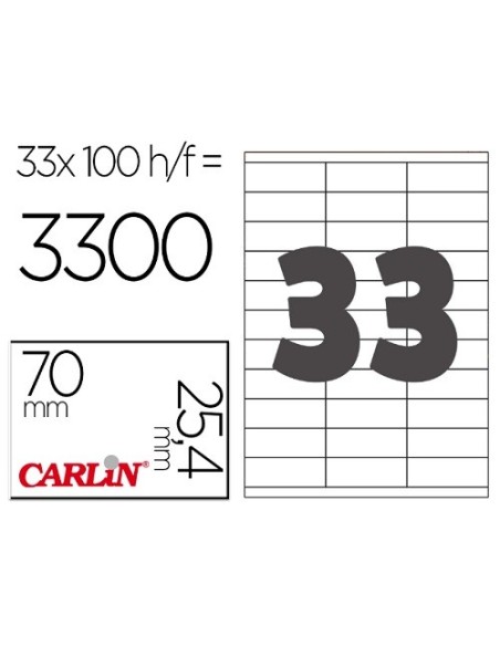 ETIQUETAS AUTOADHESIVAS CARLIN A4 DE 70X25.4 C/100 REF.15299 / /9170251C