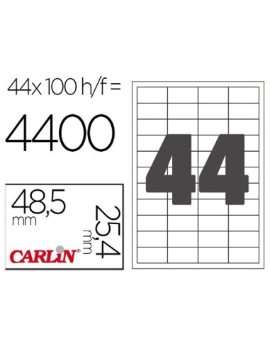 ETIQUETAS AUTOADHESIVAS CARLIN A4 DE 48,5X25,4  C/100 REF. 15294