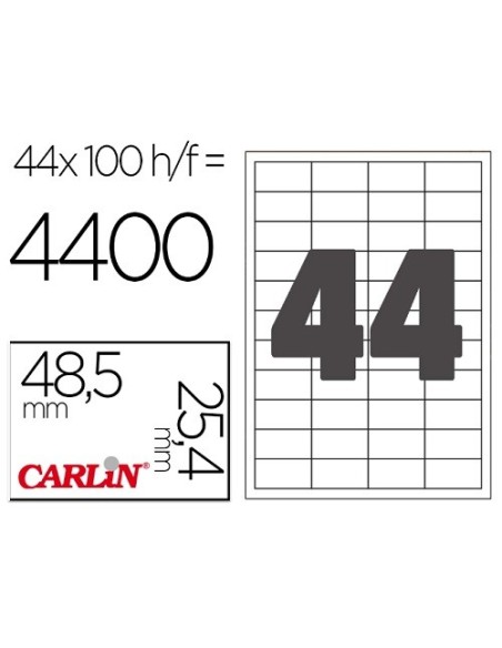 ETIQUETAS AUTOADHESIVAS CARLIN A4 DE 48,5X25,4  C/100 REF. 15294