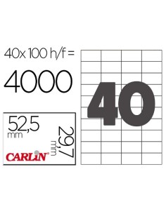ETIQUETAS AUTOADHESIVAS CARLIN A4 DE 52.5X29.7 C/100  REF.15296