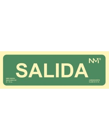 PLACA SALIDA PACK 2 PLASTICA FOTOLUMINISCENTE C B 300X105 6170-06H VE