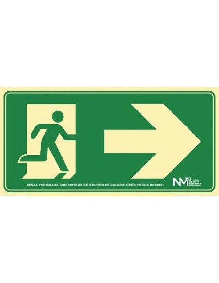 PLACA SEÑAL SALIDA DE EMERGENCIA HOMOLOGADA FOTOLUMINISCENTE 6170-16H