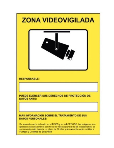 PLACA ZONA VIDEOVIGILADA  A2000 6172-09 AM