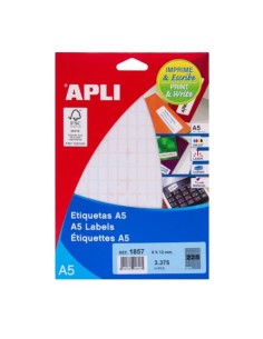 ETIQUETAS  A5 8X12 MM 15H  APLI 1857