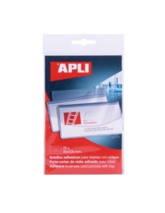 BOLSILLOS ADHESIVOS CON TAPA 60X105 10 BOLSILLOS APLI 2579