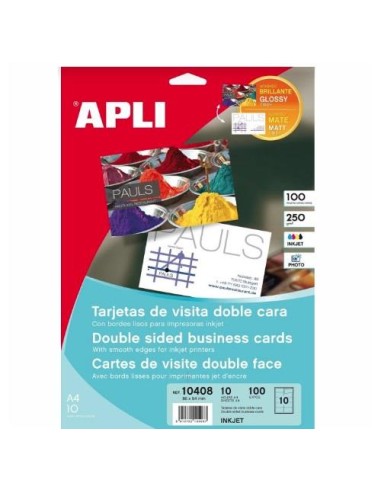 TARJETAS DE VISITA DOBLE CARA 20 HOJAS APLI 10241