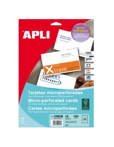 TARJETAS VISITA MICROPERFORADAS APLI 10608