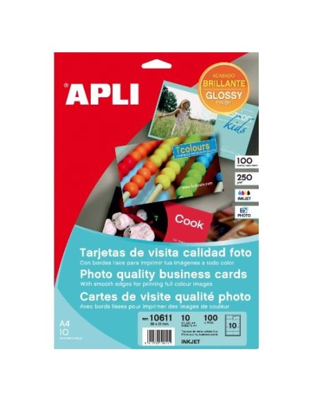 TARJETAS DE VISITA PLASTIFICADAS DE APLI REF.10612