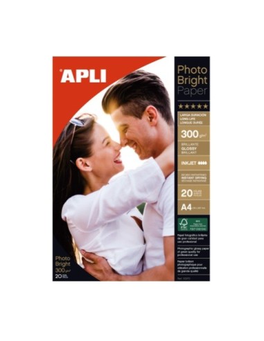 PAPEL FOTO BRIGHT 300 GRAMOS APLI 10970