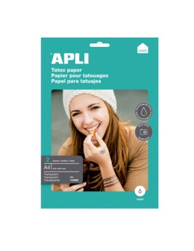 PAPEL APLI PARA TATUAJES A4 2 HOJAS  APLI 11295