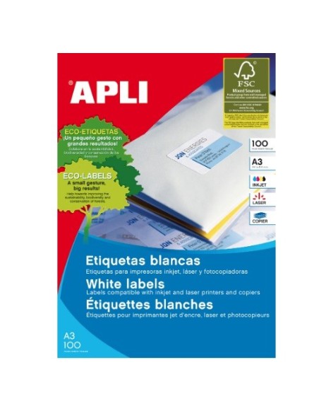 ETIQUETAS A3 100H 297X420 APLI 11352