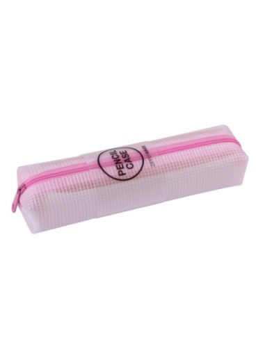 PORTATODO TRANSLUCIDO ZIPPER ROSA PASTEL APLI 18697
