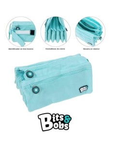 PORTATODO CUADRUPLE BITS&BOBS AZUL CLARO  GRAFOPLAS 37543331