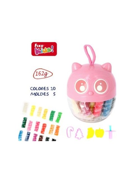 BUHO PLASTILINA 18 COLORES 162 GR+5 ACCESORIOS ROSA GRAFOPLAS 68101653