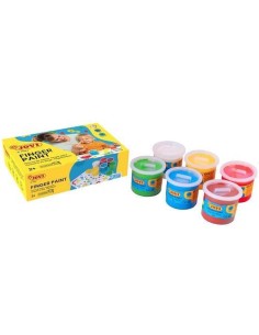 PINTURA DE DEDOS CAJA 6 BOTES COLORES SURTIDOS JOVI JO-560/S