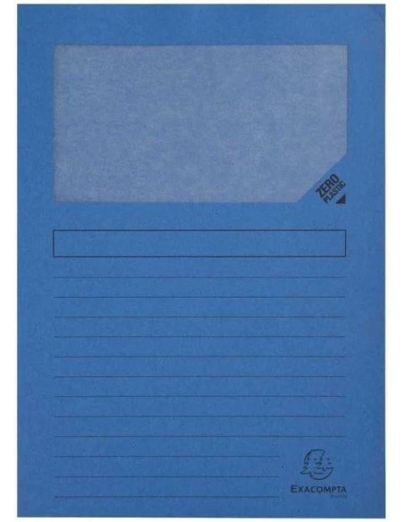 SUBCARPETA CON VENTANA A4 120GRS AZUL  POR UNIDAD EXACLAIR 50102E